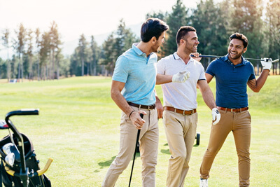 happy guys golfing