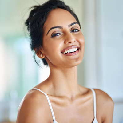 lady smiling with beautiful skin