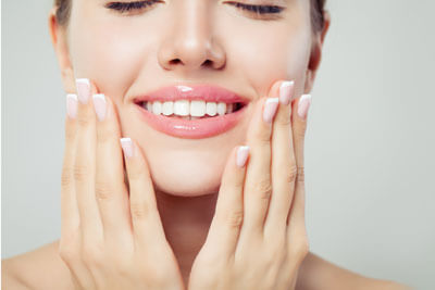 Woman with beautiful smile closeup