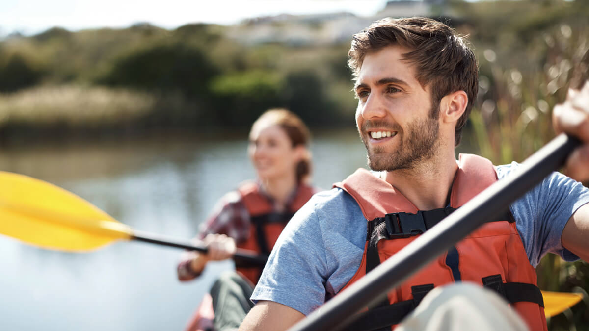 Couple kayaking