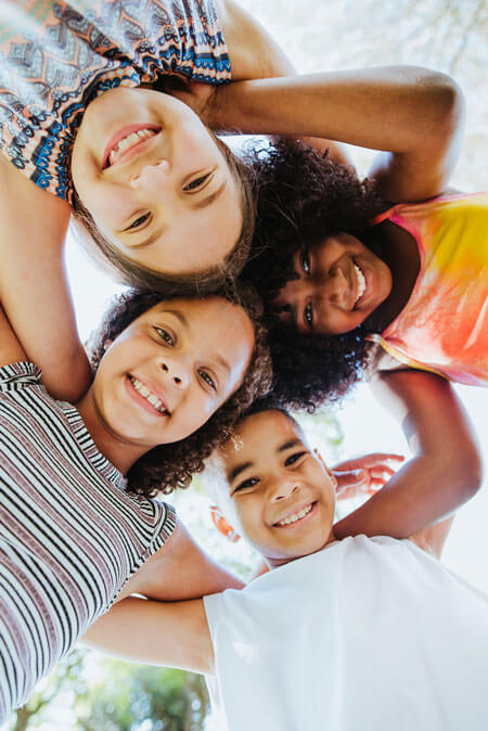 Happy kids hanging out