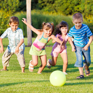 Kids playing outdoors