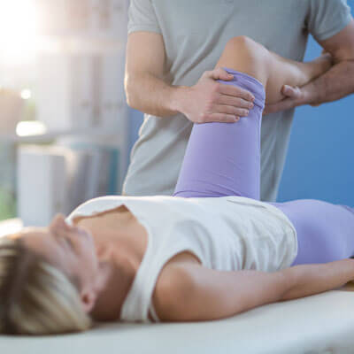 Woman doing knee exercises