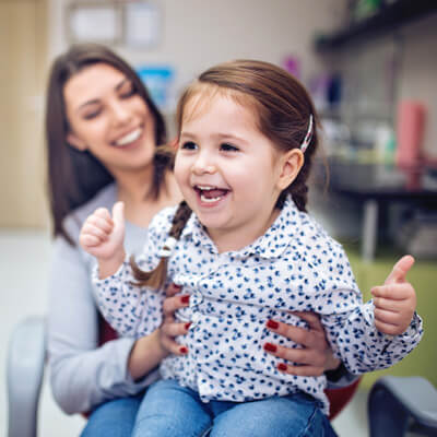 Young girls in dental office