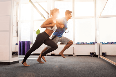 Man and Woman Exercising