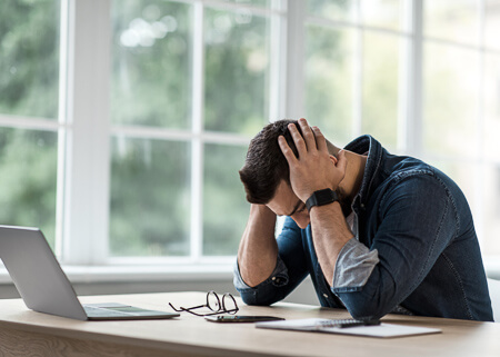 Man with headache pain