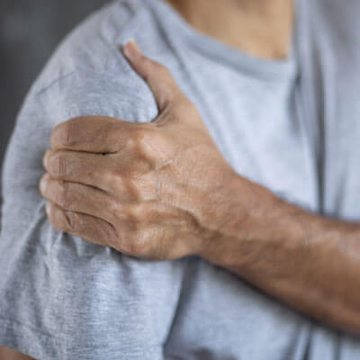 Man with painful shoulder