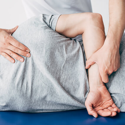 person having back adjusted