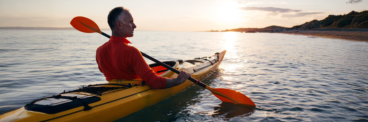 man kayaking