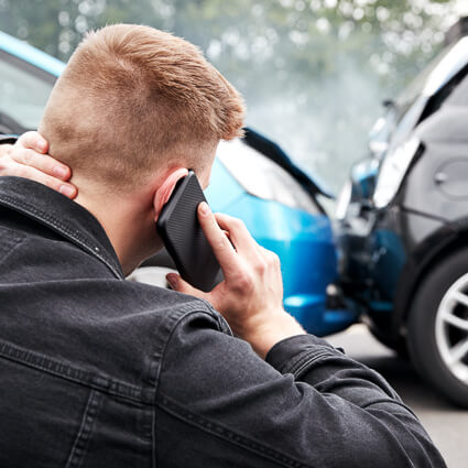 Man with neck pain after car accident