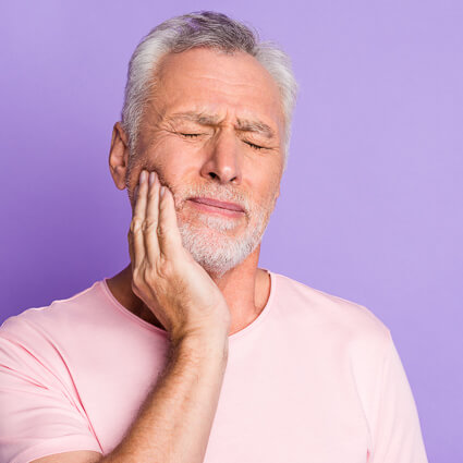 Man with jaw pain