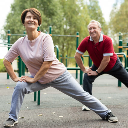 Adults exercising