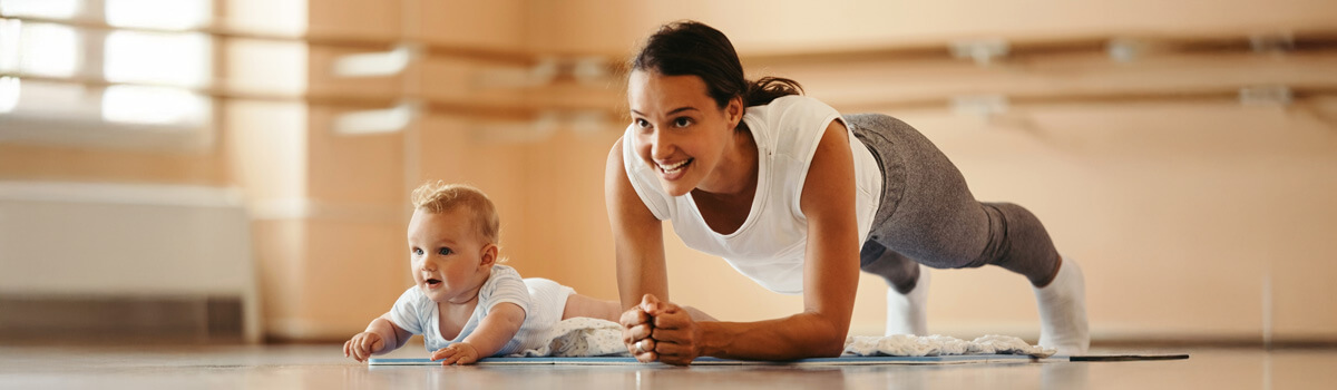 Woman performing a plank exercise