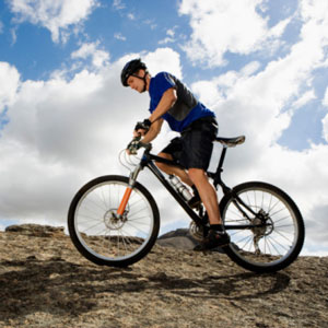 Man on mountain bike