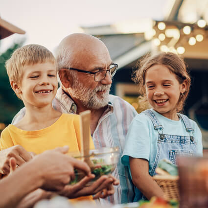 Granddad and his two grandchildren