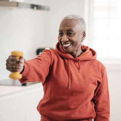 woman performing physical therapy