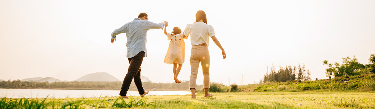 Mom, dad, and their young child