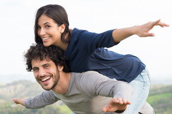 playful young couple