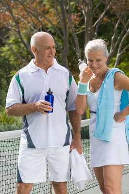 Senior Couple Drinking Water