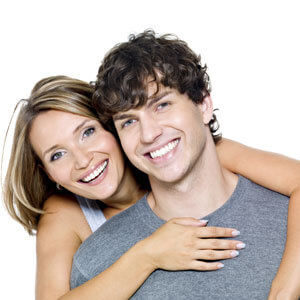 Young couple smiling