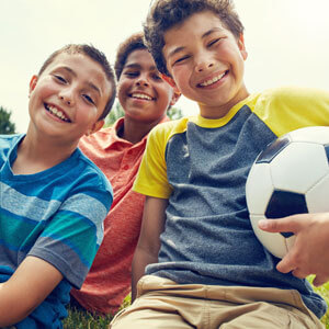 Kids playing soccer