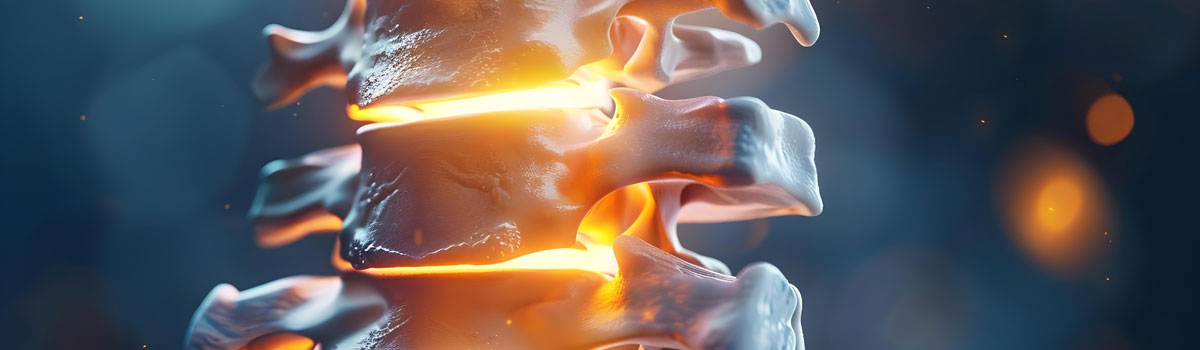 Stylized x-ray view of human spinbe