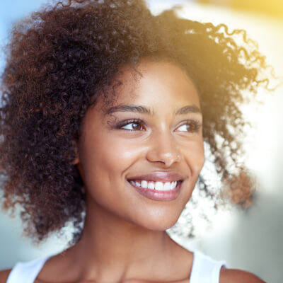 smiling person with white teeth