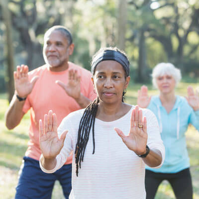 tai chi class in the park