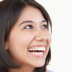 woman with wide smile