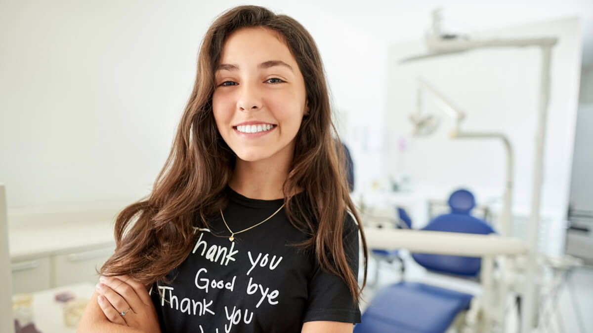 Teen girl at dentist