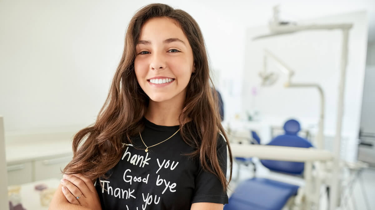 Teenager at dentist