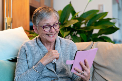 Woman on tablet