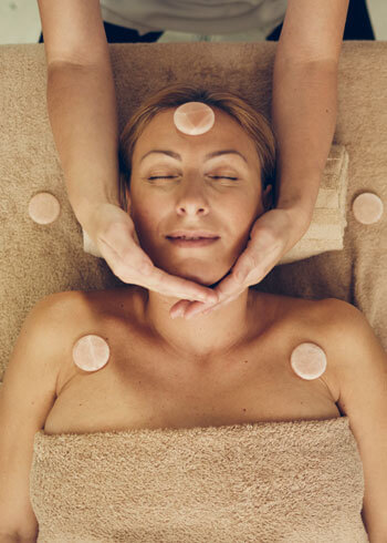 Top view of facial massage