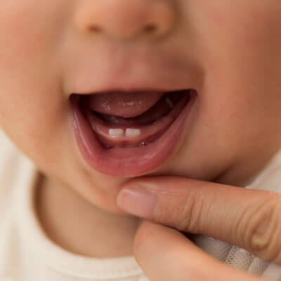 two little baby teeth