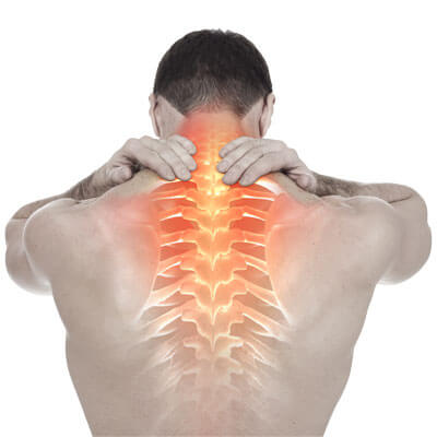 CGI photo of man with glowing spine