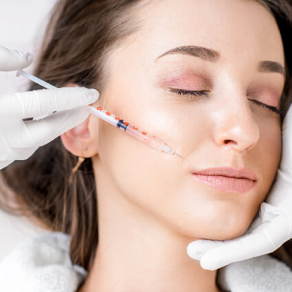 person getting a facial injection