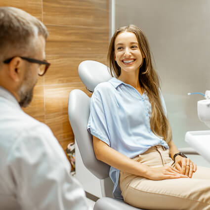 Woman in dental chair