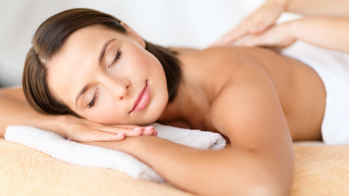 Woman resting during massage