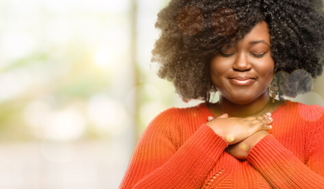 woman showing gratitude