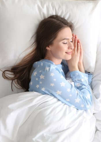 Woman sleeping comfortably