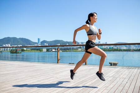 Female athlete running