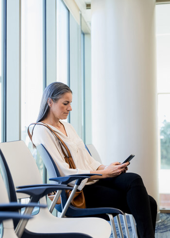 Woman in waiting room