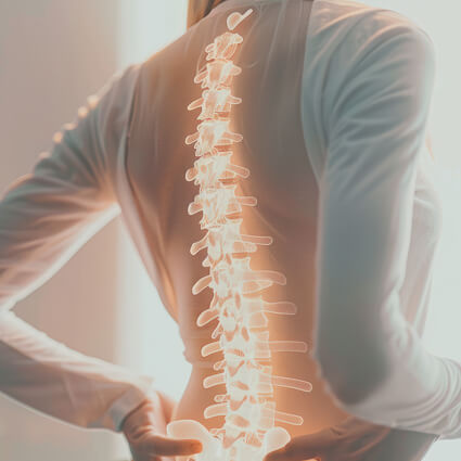 illustration of a spine on a womans back