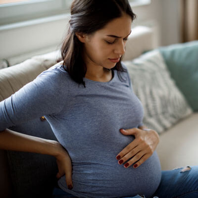 woman with pregnancy discomfort