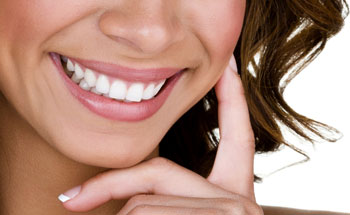 Woman with straight white teeth