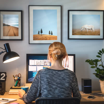 woman working at desk