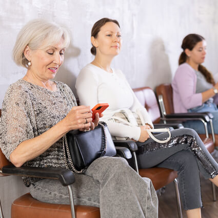 ladies in waiting room