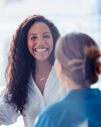 Woman smiling during consultation