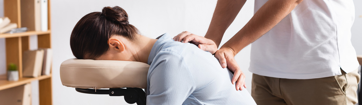 Patient treated with massage therapy