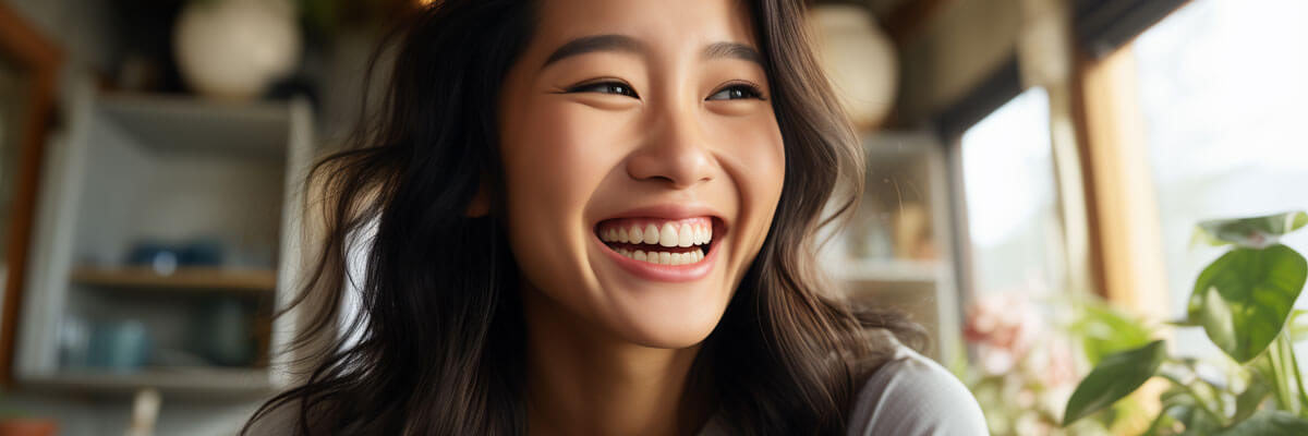 Woman with a big beautiful smile